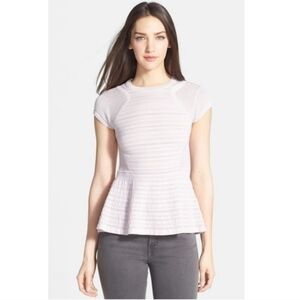 Rebecca Taylor, ‎ Blush Pink Cap Sleeve Peplum Sweater, Size Small